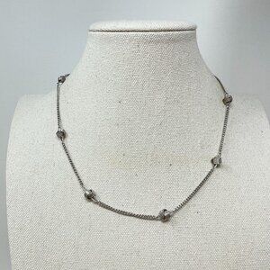 Avon Love Knot Necklace Signed Vintage Silver-Tone Dainty Minimal‎ Layers